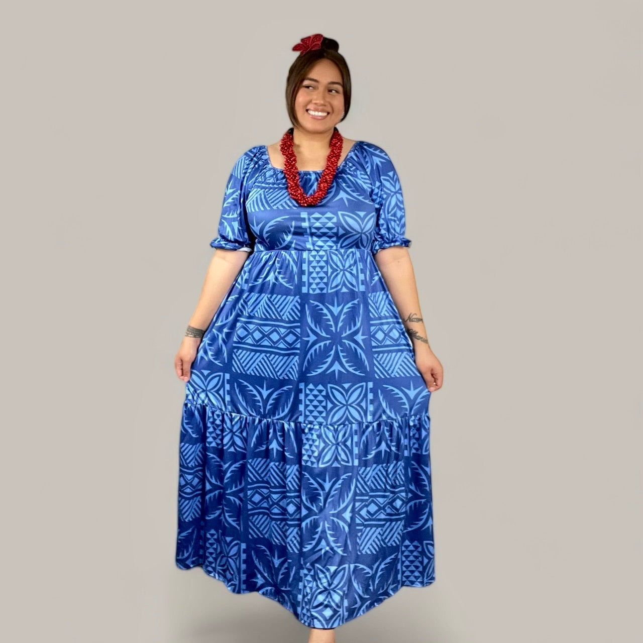 PRE-ORDER ONLY! MADE ON DEMAND. 4 WEEK LEAD TIME - MANAIA MAXI DRESS (BLUE)