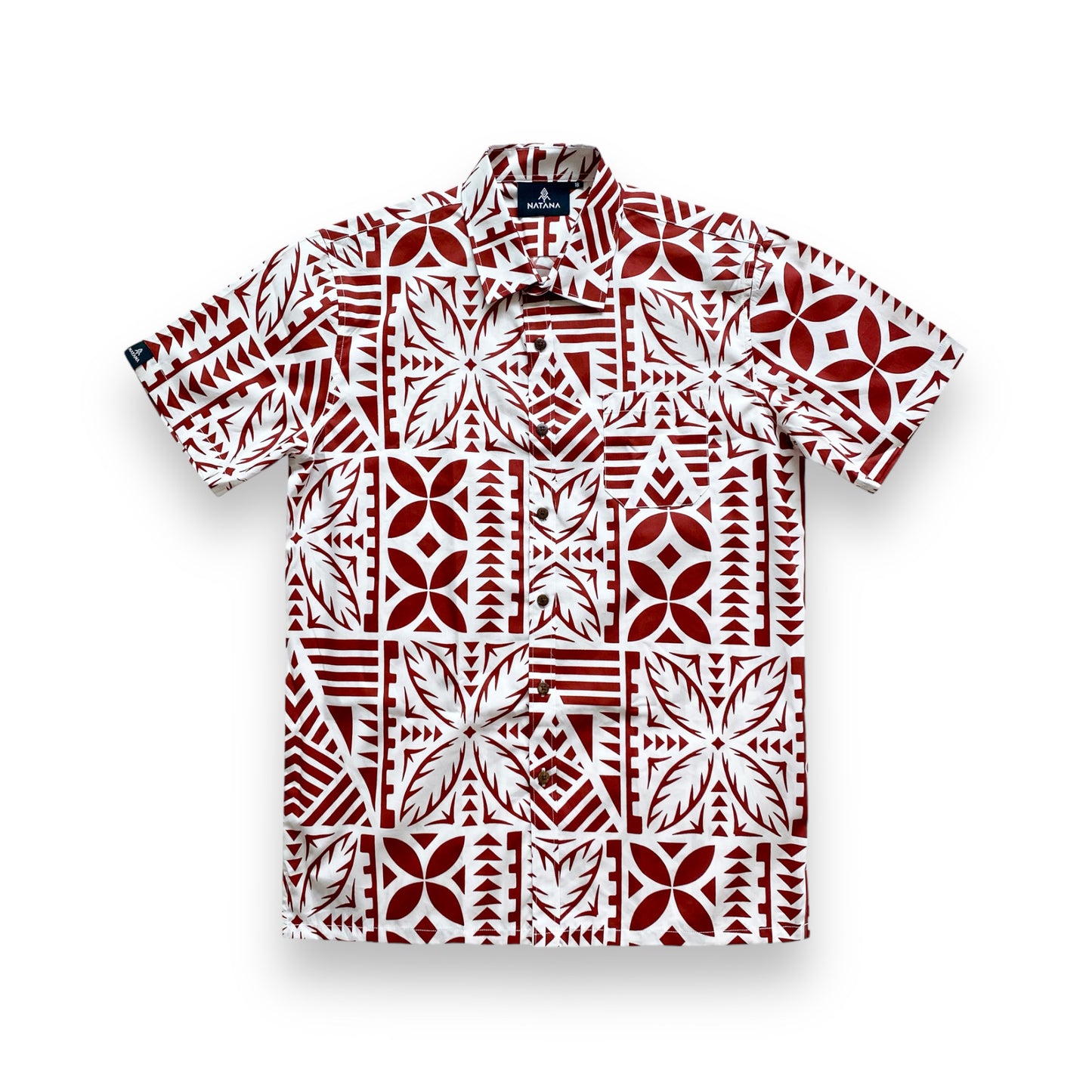 TASI MENS SHIRT - MAROON/WHITE