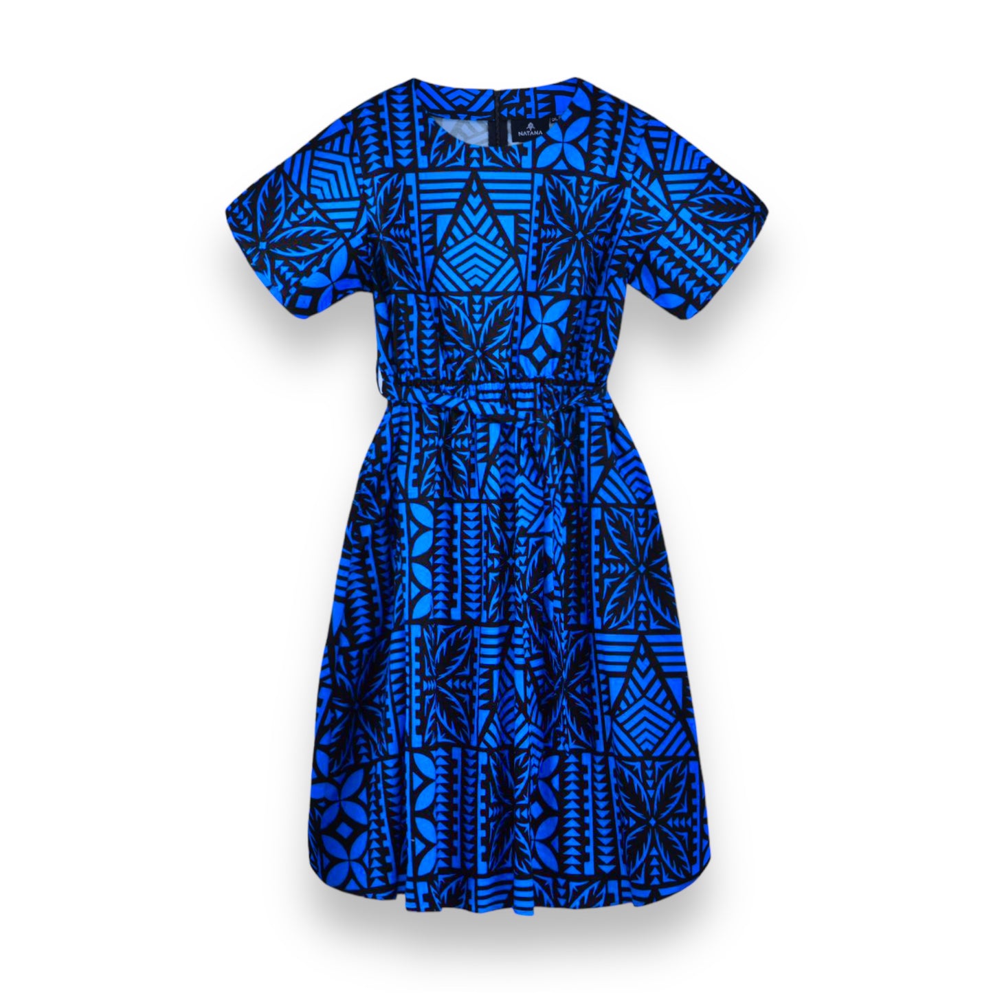 TASI WOMENS DRESS WITH POCKETS - BLUE/BLACK