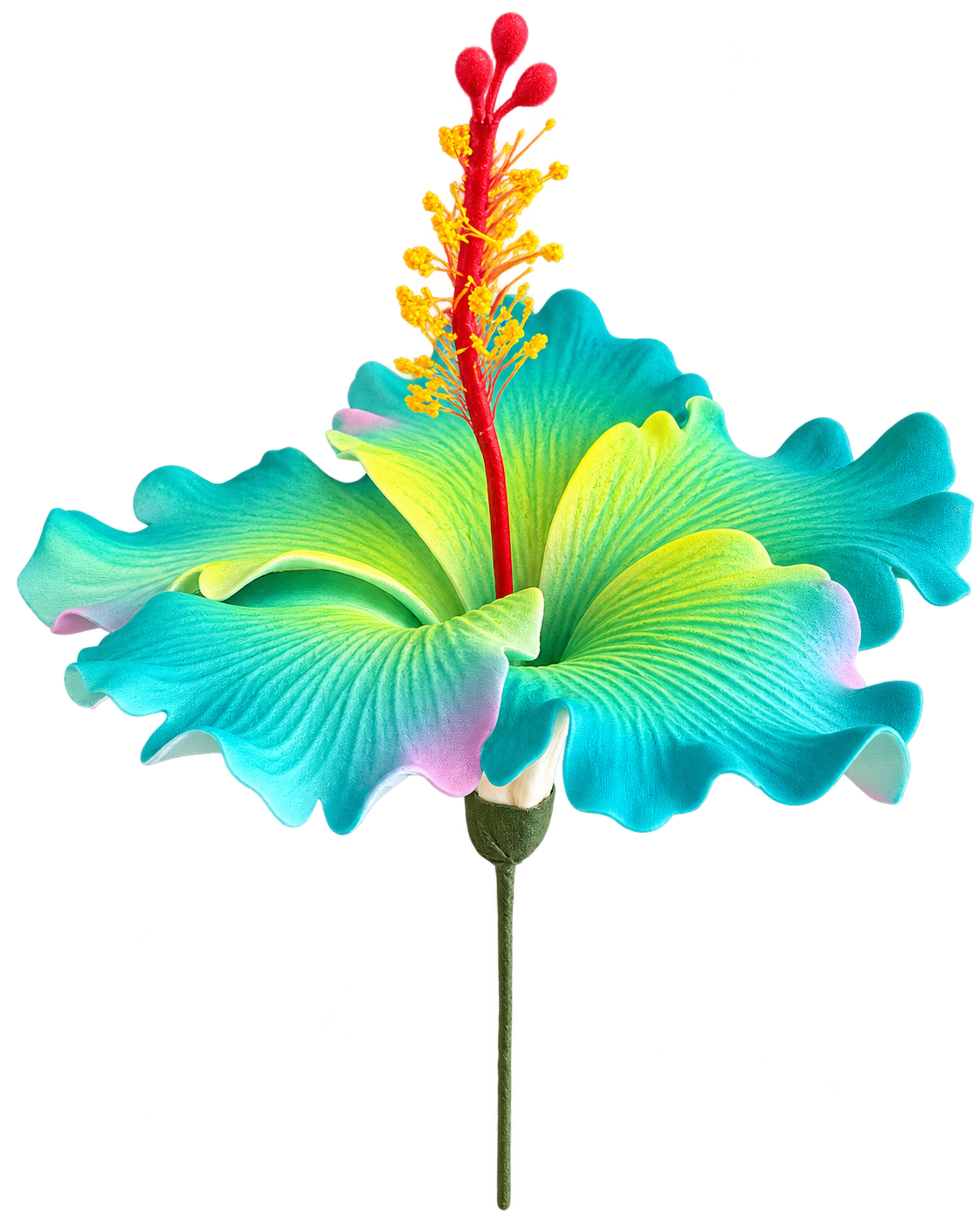 Turquoise/Neon Hibiscus Sei - 4.5" (Earpiece)
