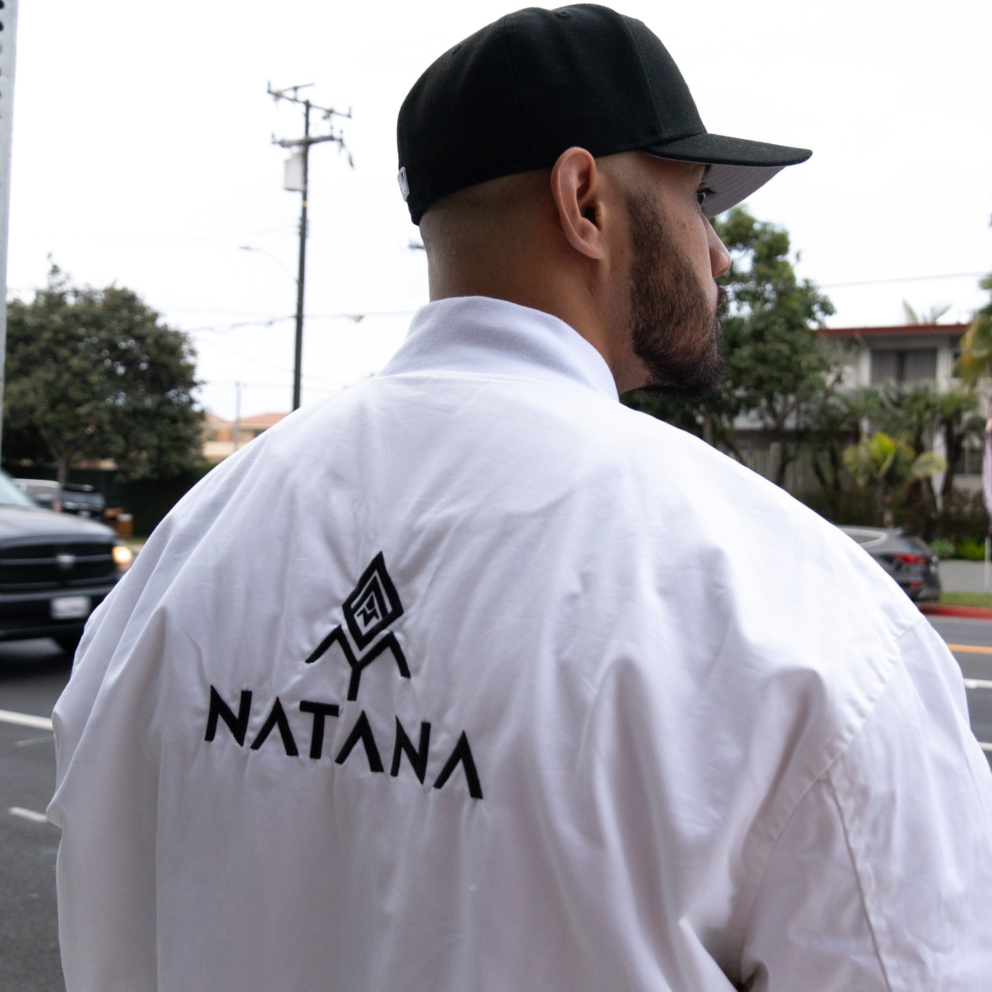 PASIFIKA MENS BOMBER JACKET WHITE