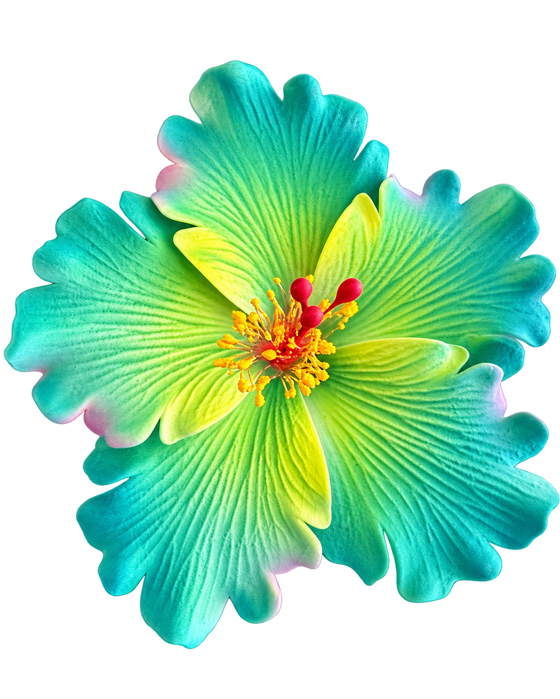 Turquoise/Neon Hibiscus Sei - 4.5" (Earpiece)