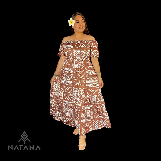 PRE-ORDER ONLY! MADE ON DEMAND. 4 WEEK LEAD TIME - MANAIA MAXI DRESS (BROWN)