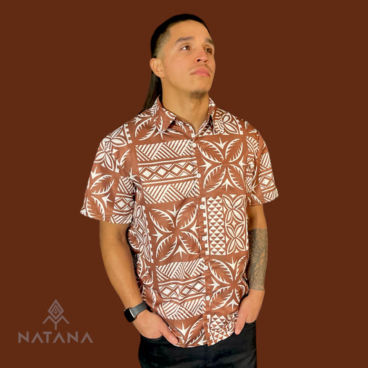 PRE-ORDER ONLY! MADE ON DEMAND. 4 WEEK LEAD TIME - MANAIA MENS SHIRT (BROWN)